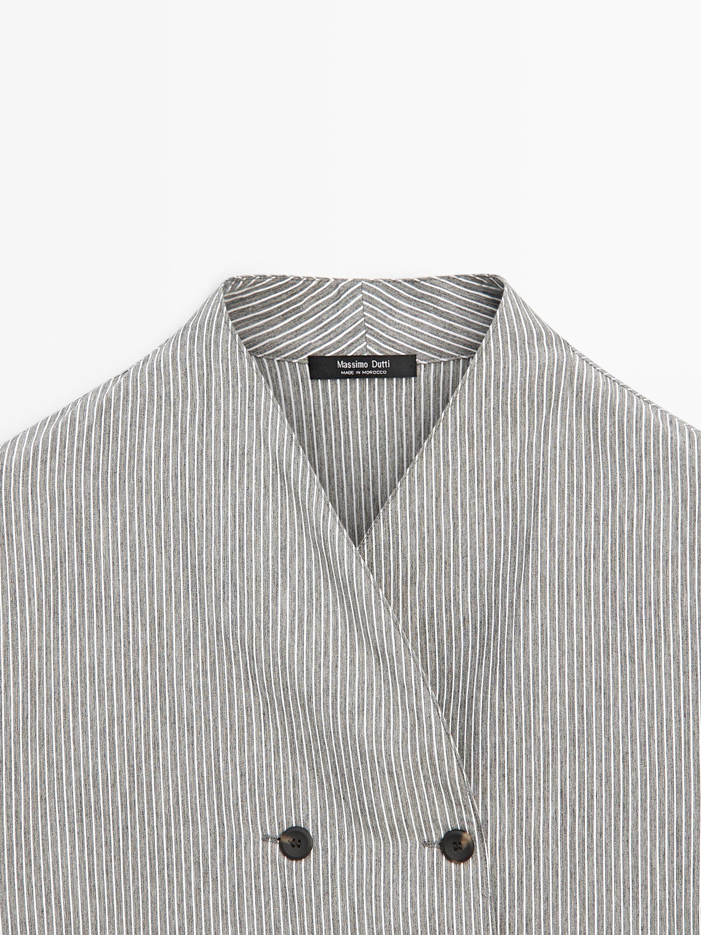 Striped flowing shirt with button details